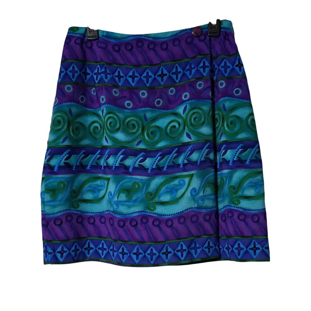 Vintage Y2K 90s Michael Taylor Skirt 14 Purple Paisley Boho‎ patterned